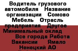 Водитель грузового автомобиля › Название организации ­ Сомово-Мебель › Отрасль предприятия ­ Другое › Минимальный оклад ­ 15 000 - Все города Работа » Вакансии   . Ямало-Ненецкий АО,Лабытнанги г.